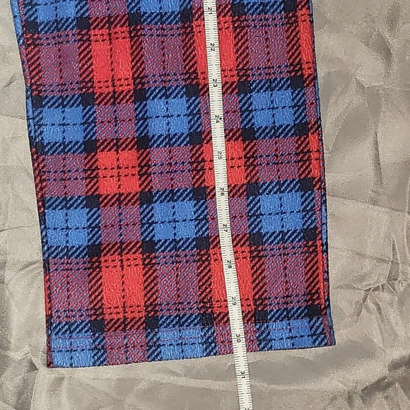 Tommy Hilfiger Boy's plaid pajama pants size 8/10 red and blue LOT J - Picture 2 of 4
